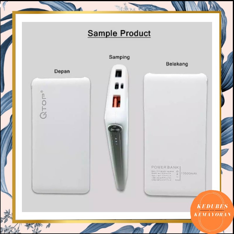 Powerbank QTOP Q10 10000mAh / PowerBank Quick Charge QC 3.0 [kk]