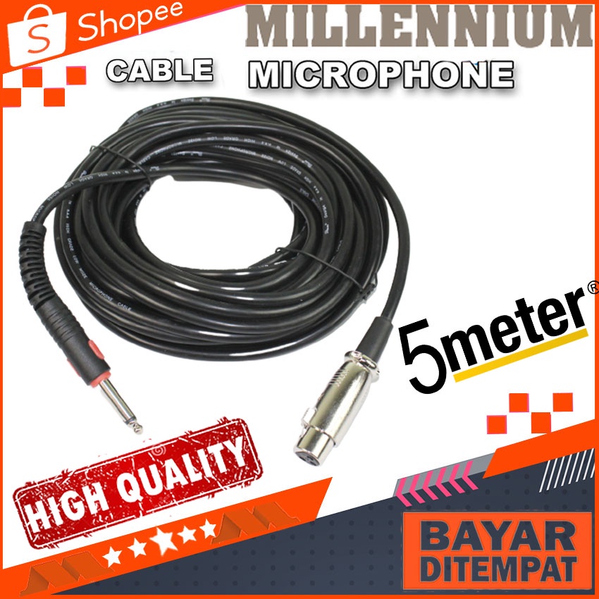 KABEL MIC PANJANG 5 METER HIGH QUALITY KABEL MIKROFON