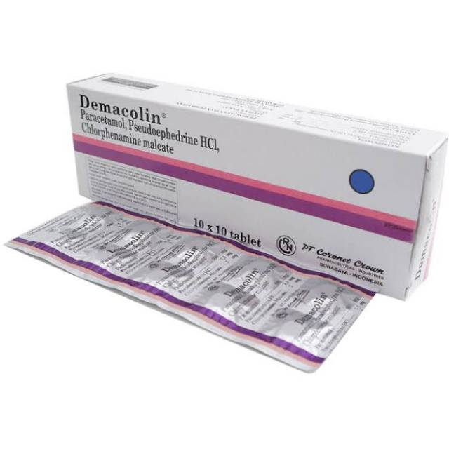 [DEPO] DEMACOLIN Obat Flu Demam Sakit Kepala Sakit Gigi - 1 box isi 100 tablet