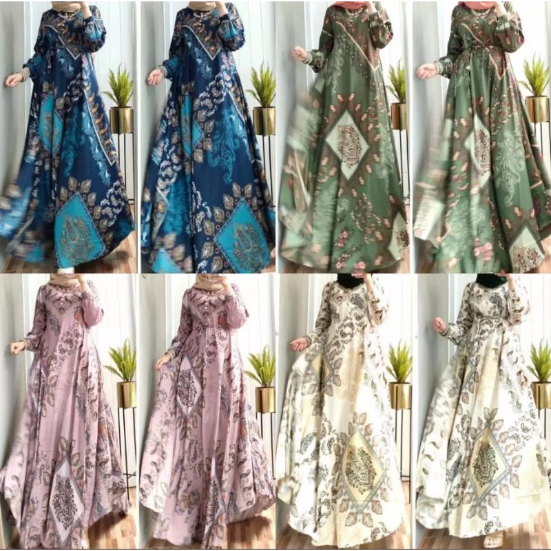 Gamis luna bahan maxmara motif bangkok