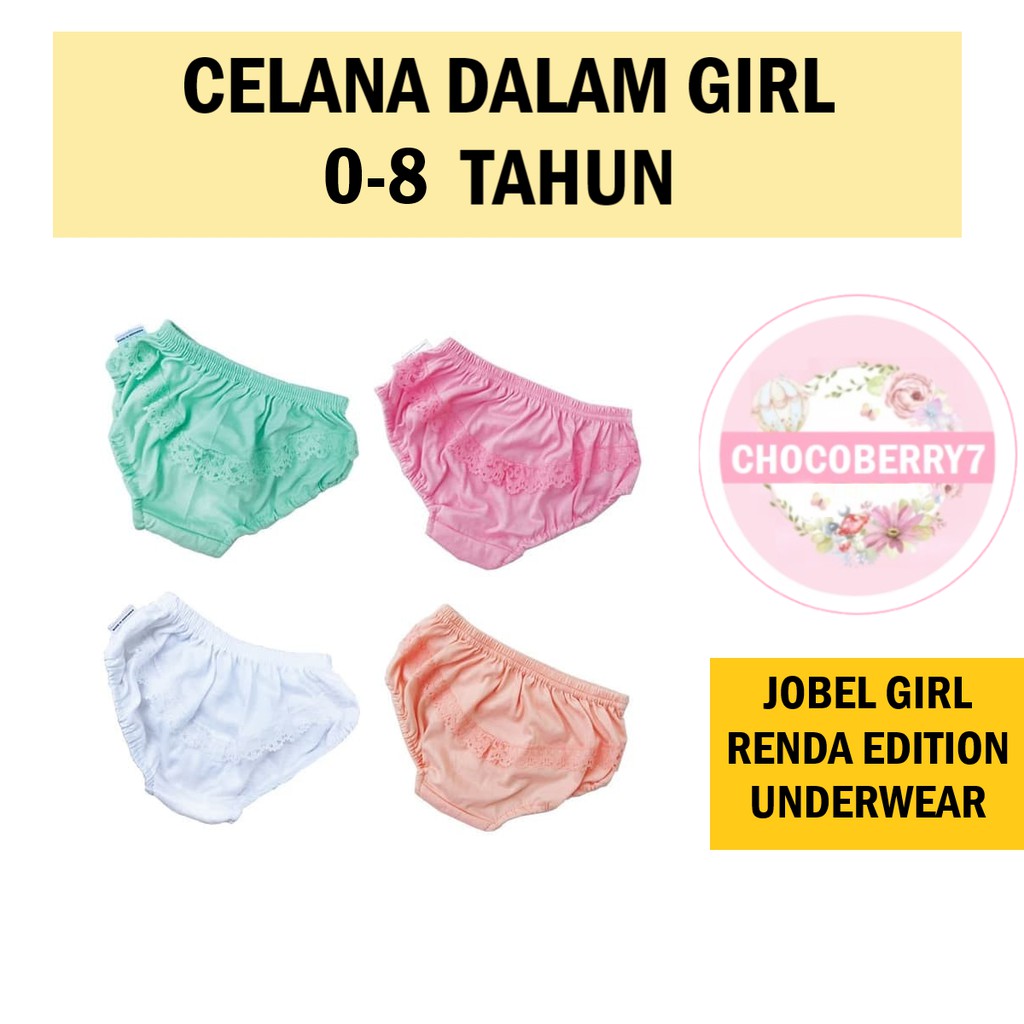 Ecer Celana Dalam Renda Anak Bayi Perempuan Jobel Girl's Underwear Renda Edition CD Kazel