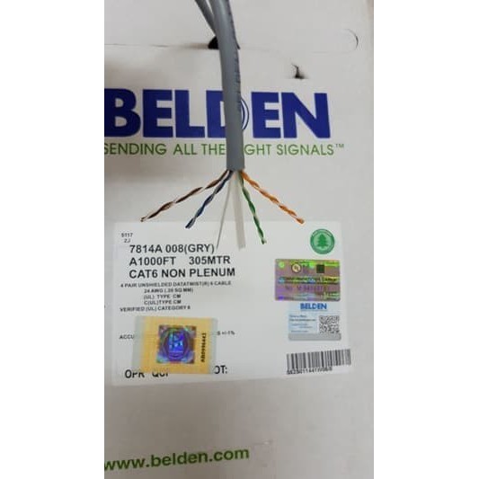 kabel utp cat 6 belden 7814A / belden cat 6 / kabel data cat 6 / ori