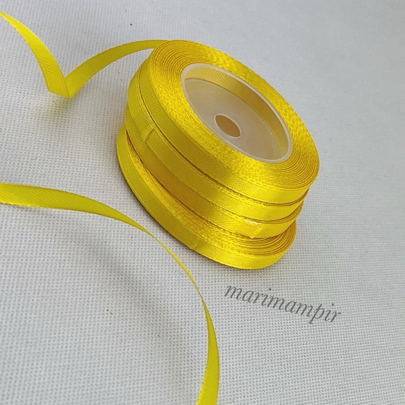 

PITA SATIN KAIN 1/4 INCI 6 MM WARNA LEMON #132