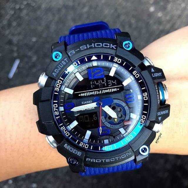 JAM TANGAN PRIA CASIO G-SHOCK DUAL TIME GG-1000 GK001 TALI BIRU FREE BOX BATERAI