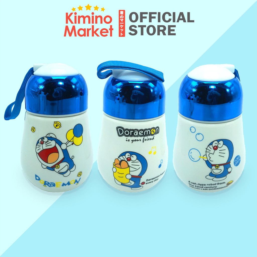 Botol Minum Keramik Kaca Tumblr Doraemon Kuat Anti Tumpah Untuk Kado