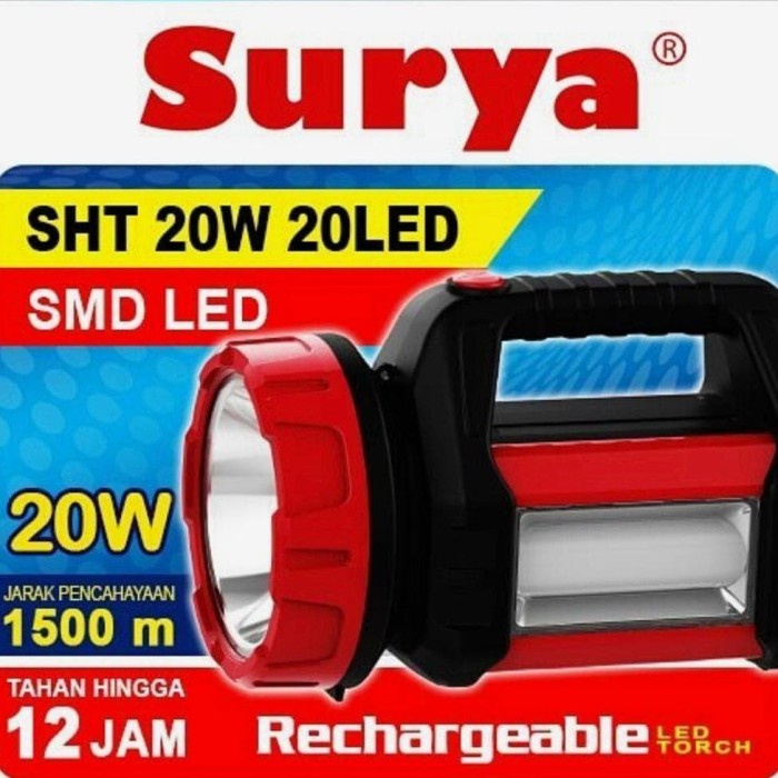 SURYA Senter Tangan Darurat Emergency 20 Watt + 20 SMD LED SHT 20W 20 LED