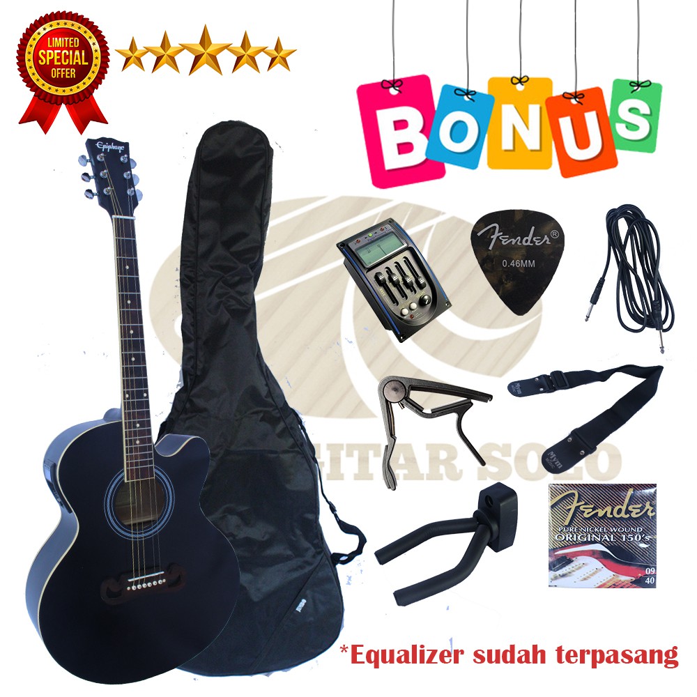 Gitar Epiphone Akustik Elektrik Eq Prener LC