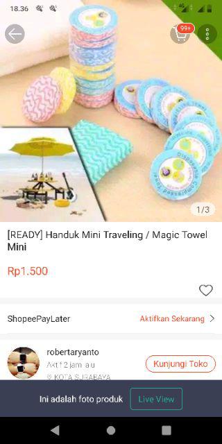 [ready] Handuk Mini Traveling / Magic Towel Mini