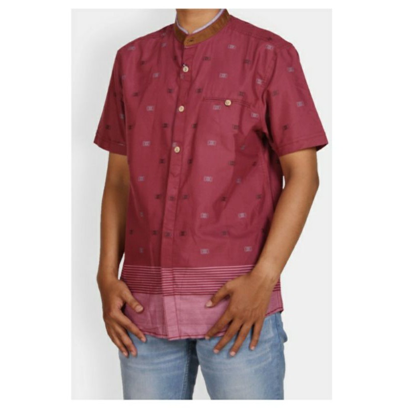 EMBA JEANS - BAJU KOKO PRIA LENGAN PENDEK XAFIER TWO-1021290195