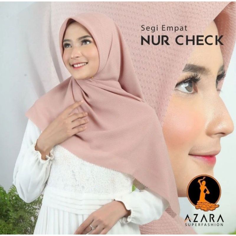 JILBAB NUR CHECK / SEGI EMPAT POLOS NUR CHECK / KRUDUNG WAFLE POLOS / HIJAB SEGIEMPAT NUR CHECK POLOS