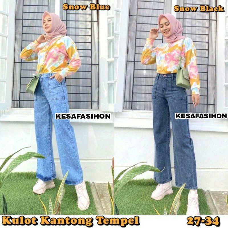 MOZZA JEANS KULOT WANITA // BAWAHAN HIGHWAIST // KULOT JEANS WARNA