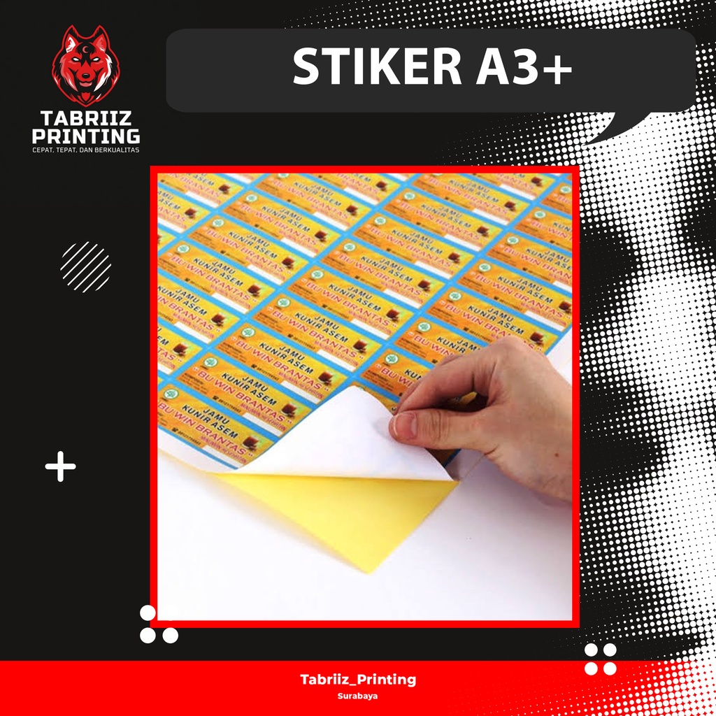 

[TABRIIZ PRINTING] Stiker A3 lembaran/ Stiker A3 Satuan / Stiker Makanan /Stiker Murah Surabaya