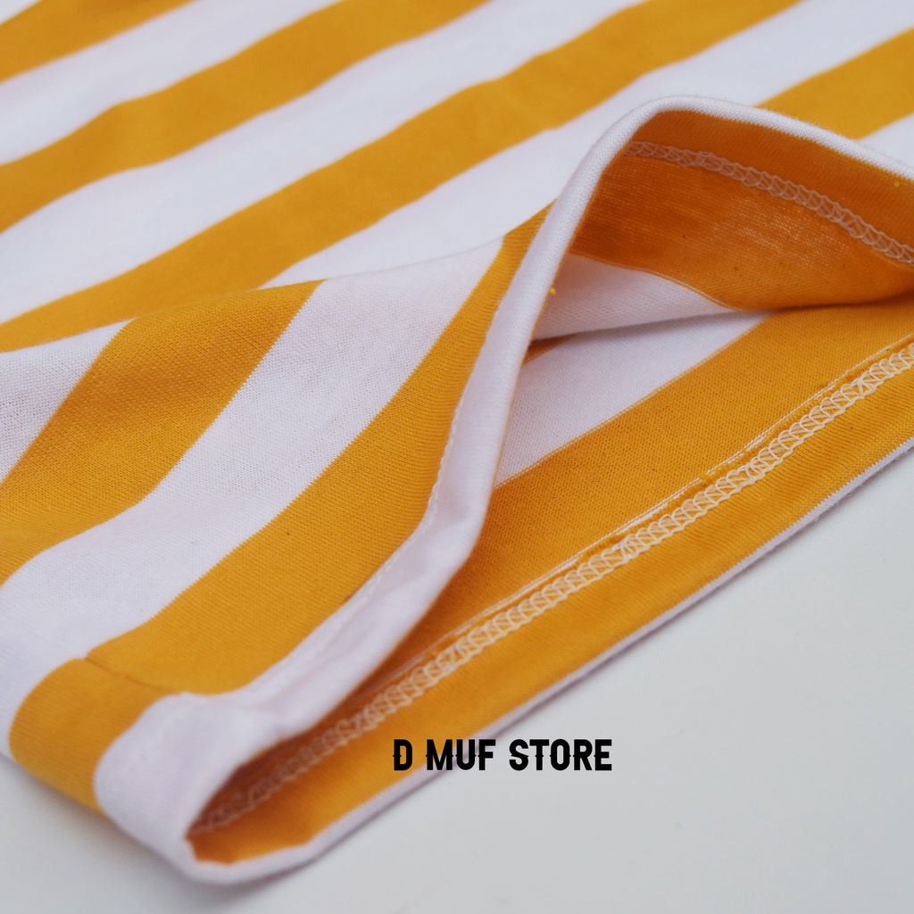 Kizzu Kaos Anak Salur Premium Usia 1-12 Tahun Salur Kuning- dmufstore