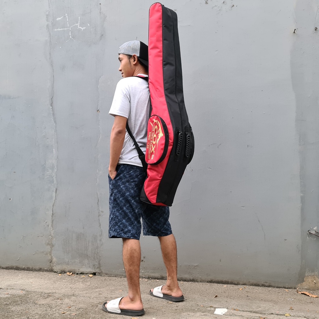 Tas joran pacing 120cm. Tas joran pancing 120cm murah. Tas pancing gendong 120cm. Tas pancing gendon