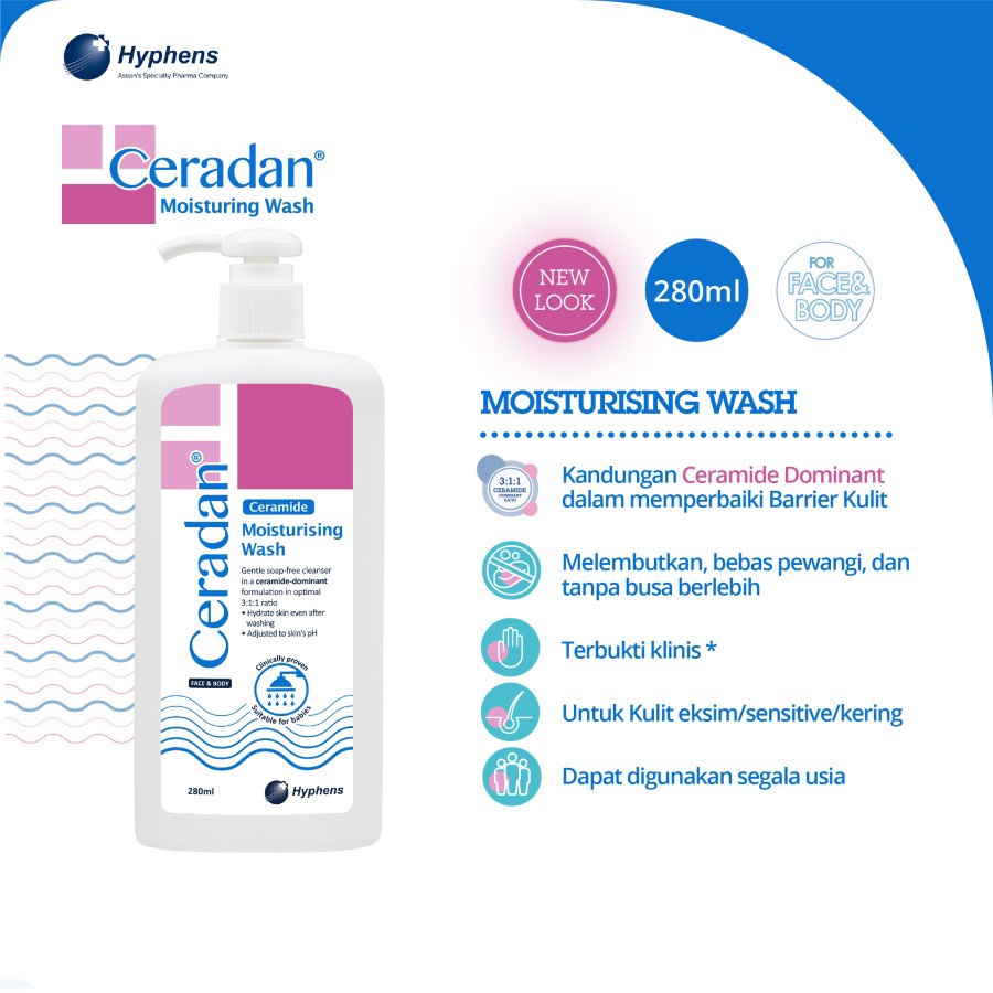 CERADAN MOISTURISING WASH 280ML / 79011