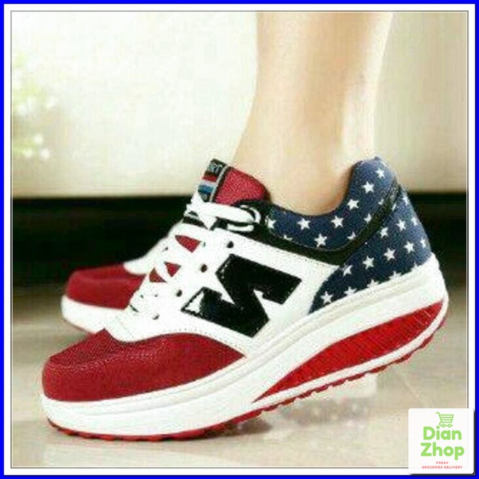SEPATU WANITA KETS KEREN BINTANG CEWEK TERMURAH JALAN SANTAI SNEAKERS