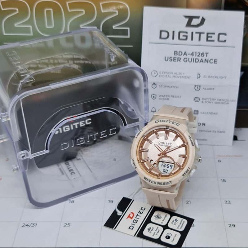 Jam Tangan Wanita Analog DIGITEC BDA-4126T Rubber Original