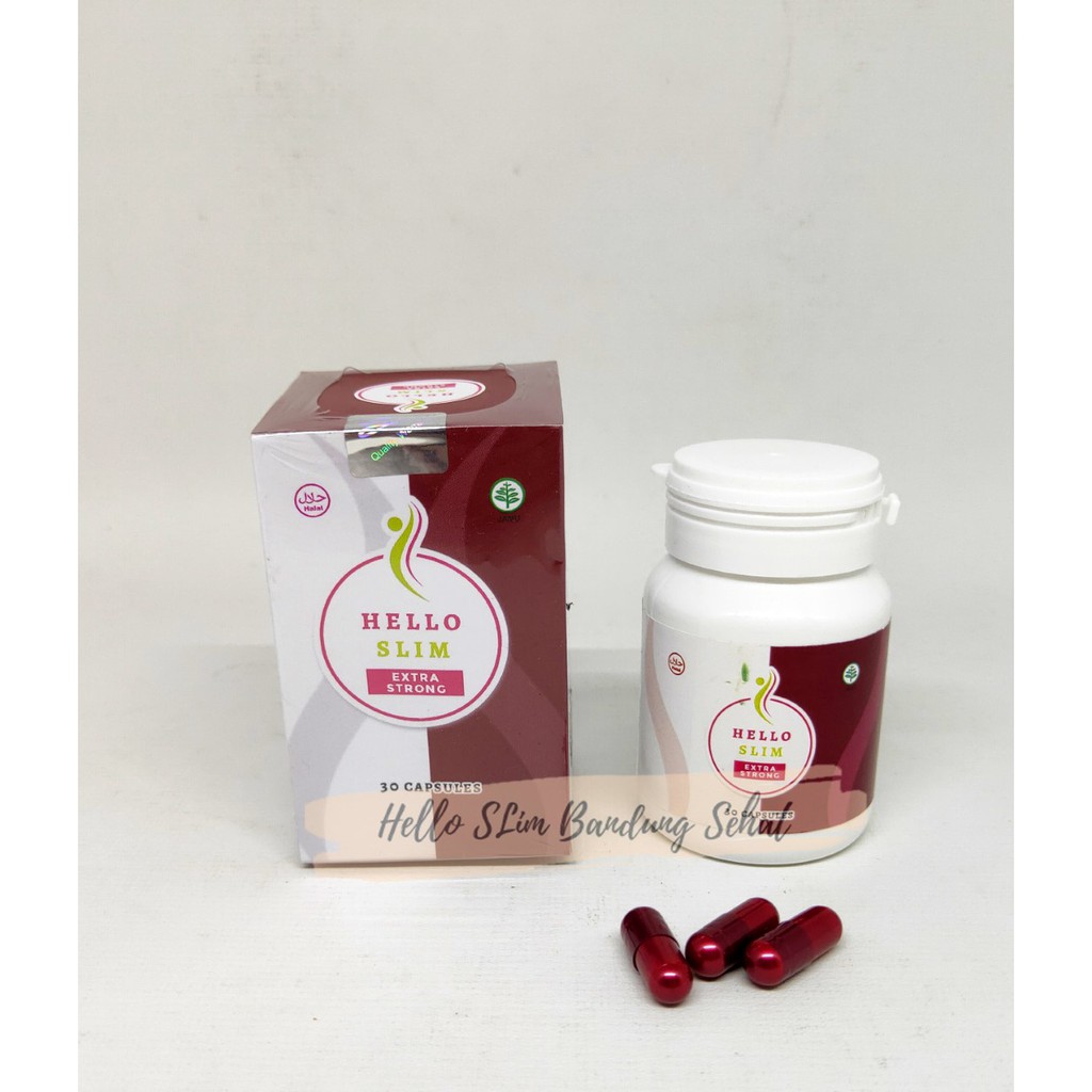 Helloslim Extra Strong Slimming Capsule, Hello Slim Extra Strong, obat diet pelangsing, Halal, BPOM