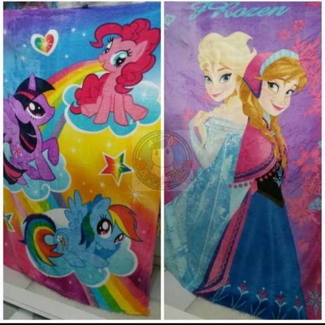 SELIMUT KARAKTER FROZEN / LITTLE PONY MURAH BESAR