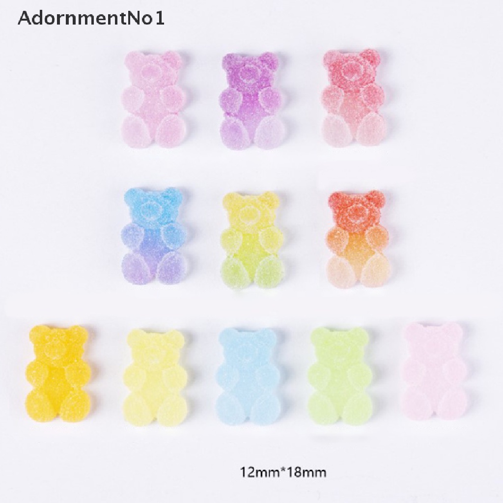 (AdornmentNo1) 20pcs Permen Karet Epoxy Resin Flatback 18x12mm Aneka Warna Untuk Gantungan Kunci / Kalung