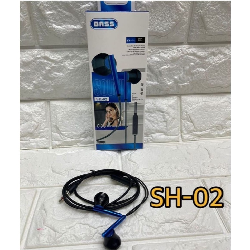Earphone Headsheet Handsfree HF BASS + MIC SH-01 / SH-02 / SH-07 / SH-08 / SH-09