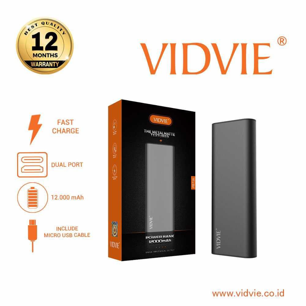 Vidvie Powerbank PB716 12000 mAh [Abu-abu Tua]