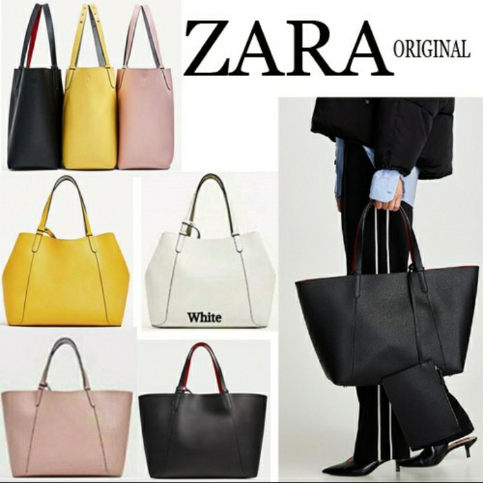 Tas wanita Zara original tote bag set dompet