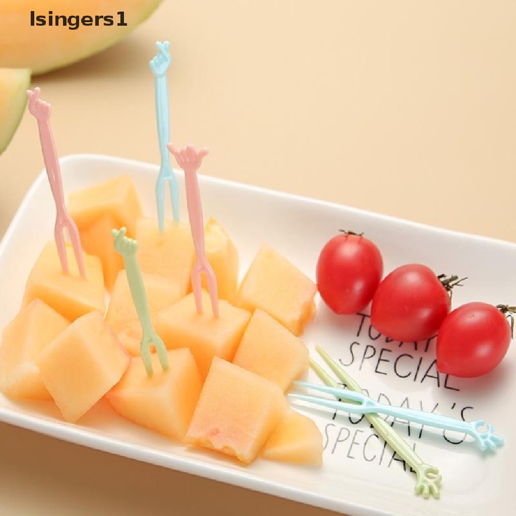 (lsingers1) 50pcs / Set Tusuk Gigi Buah / Snack / Dessert Bahan Plastik Untuk Anak