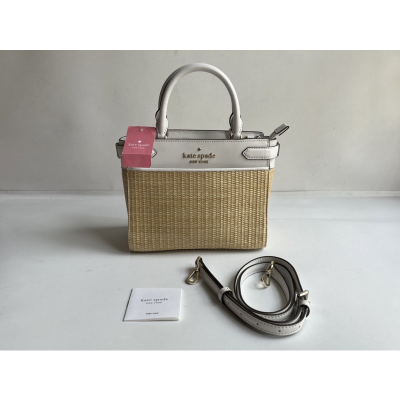 kate spade satchel staci straw white
