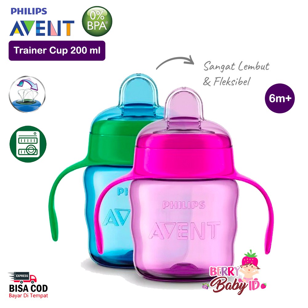 Philips Avent Trainer Cup Soft Spout Botol Susu Bayi 6m+ 200 Ml Berry Mart