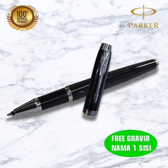 

Pulpen - Parker Im Black Chrome Trim Rollerball Premium