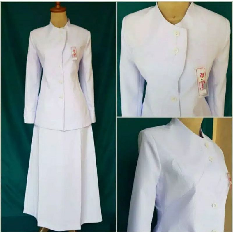 Seragam perawat blazer wanita putih baju perawat