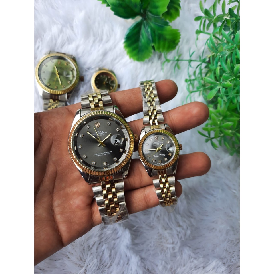 JAM TANGAN COUPLE ROLEX RANTAI IMPORT MURAH PASANGAN PRIA WANITA RX004/JAM ROLEX COPLE