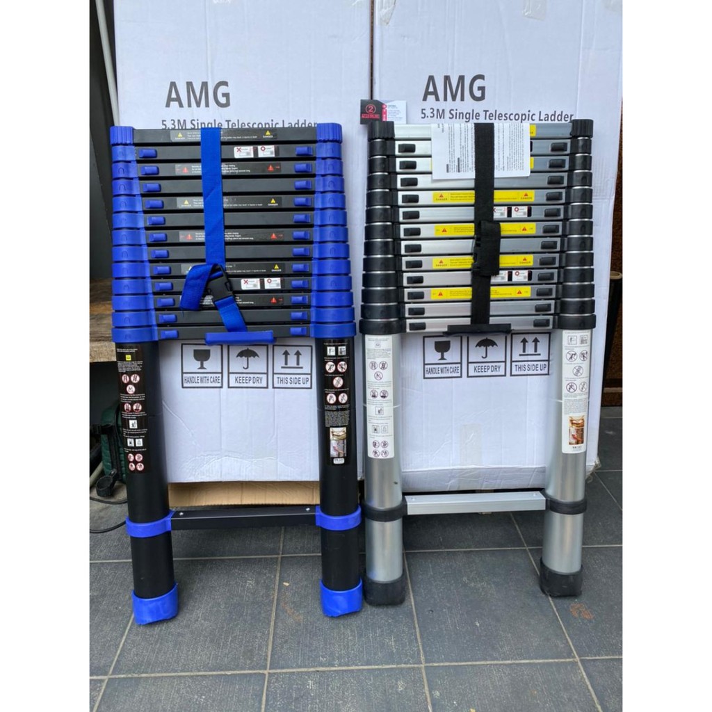 Tangga Lipat Aluminium Teleskopik 5.2M Single Telescopic Ladder 5.2 M