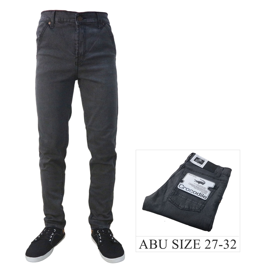 celana jeans pensil pria slim fit pensil skinny biru dongker biru muda hitam pekat abu