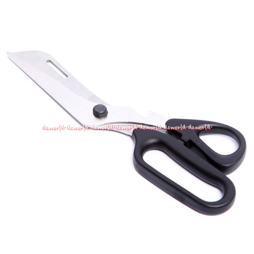 Krischef Heavy Duty Kitchen Shears Gunting Serbaguna Hitam Kris Chef 2-in-1 Heavy Duty Kitchen Scissors Gunting Dapur Serbaguna Untuk Potong Ayam Daun Sayur Bumbu Krisbow