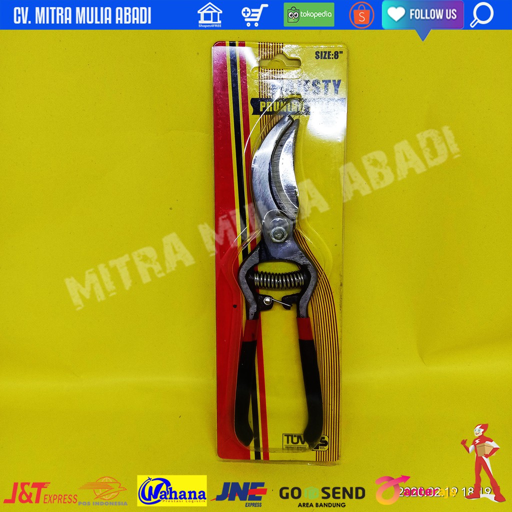 Gunting Stek Dahan Ranting Stainless Steel 8 Inci l Pruning Shear