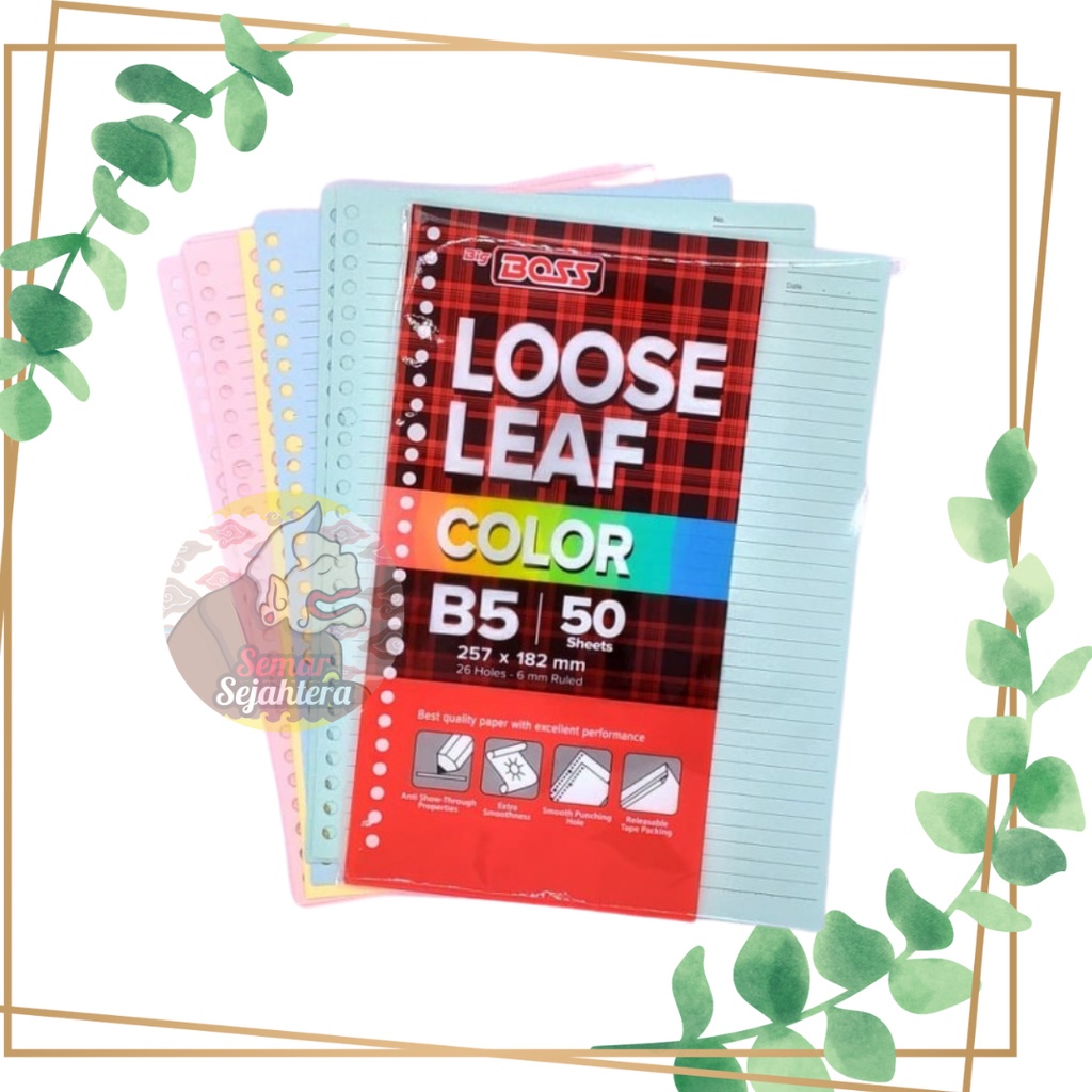 

[PAK] LOOSE LEAF / ISI KERTAS BINDER BIG BOSS B5 50 RAINBOW*