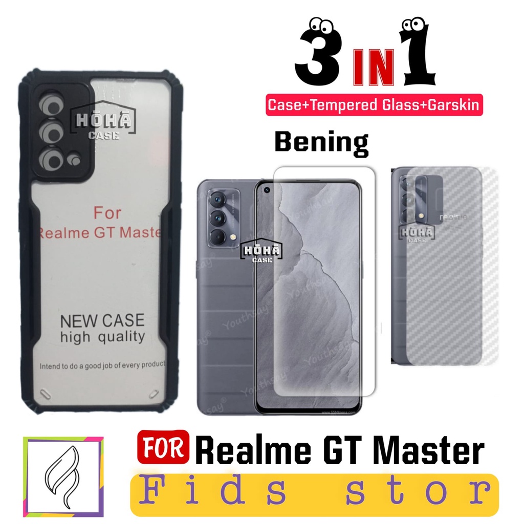 PROMO 3in1 Case REALME GT Master Case Fusion Xundd + Tempered Glass Full Layar + Garskin