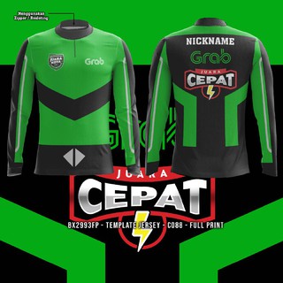 Download Kaos Jersey Grab Cepat Lengan Panjang Freenickname Shopee Indonesia PSD Mockup Templates