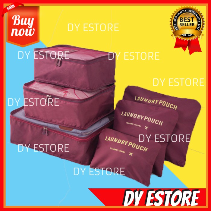 D266 Tas koper Tas Travel Bag Organizer Bag 6pcs Tas wanita Tas mini Tas pakaian Tas baju Tas kecil
