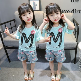 setelan anak perempuan / set baju celana anak cewek import