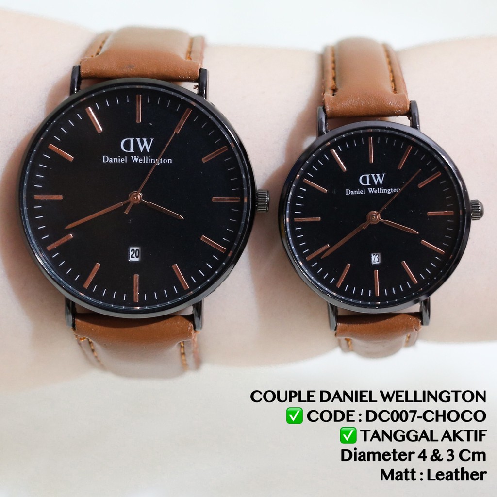 Jam tangan couple murah tanggal aktif pria wanita premium DC028