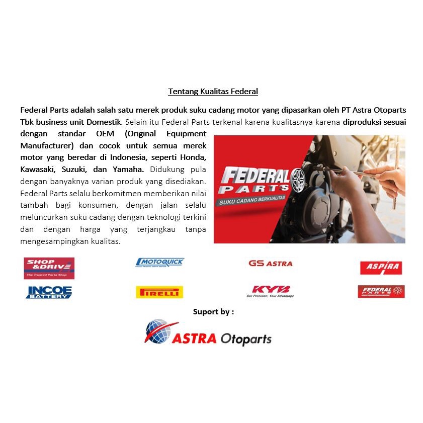 Shockbreaker Shock Belakang 300 Mm - Beat Vario Scoopy Karbu Asli Federal FP-52400-KVB-2700