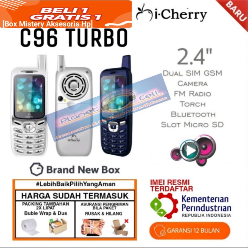 HP iCHERRY TURBO-BIG SPEAKER-DUAL SIM GSM-CAMERA-FM RADIO-GARANSI RESMI
