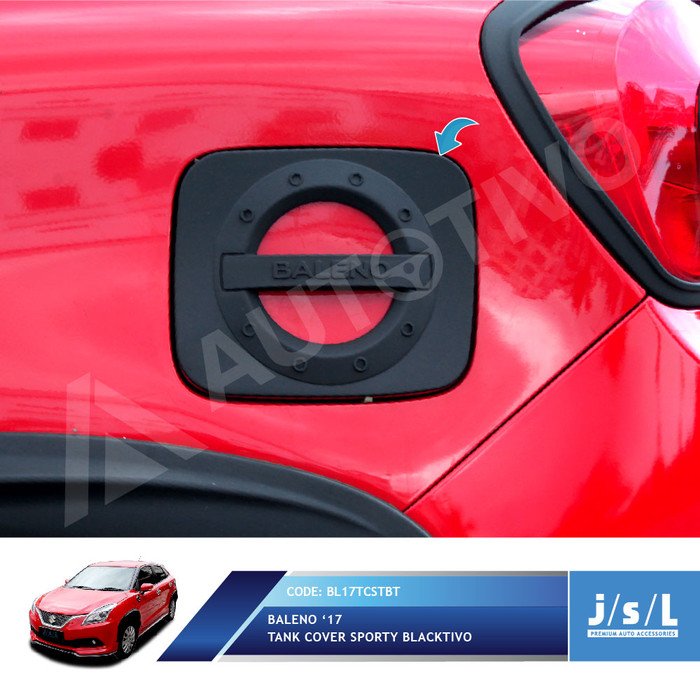 Tank Cover Suzuki Baleno Hatchback Tutup Bensin Model Sporty Hitam Dof