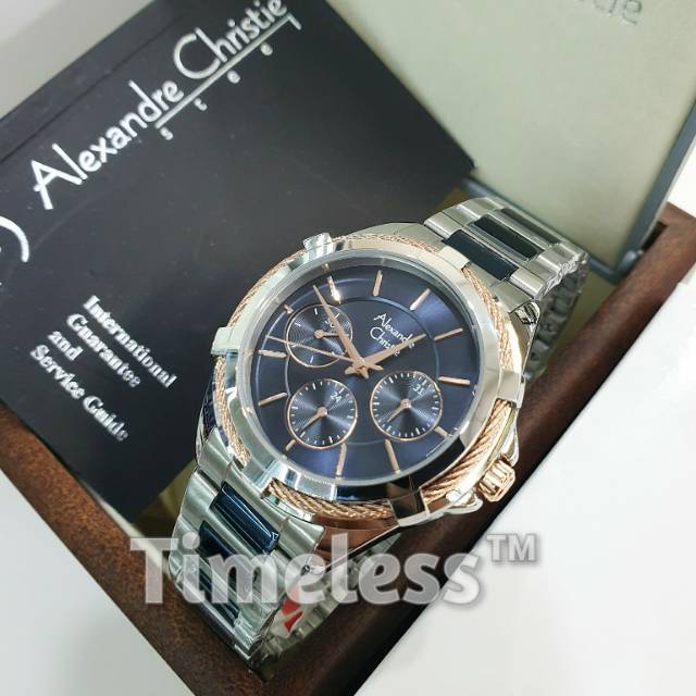 Jam Tangan Wanita Alexandre Christie AC 2841 BF Silver Blue