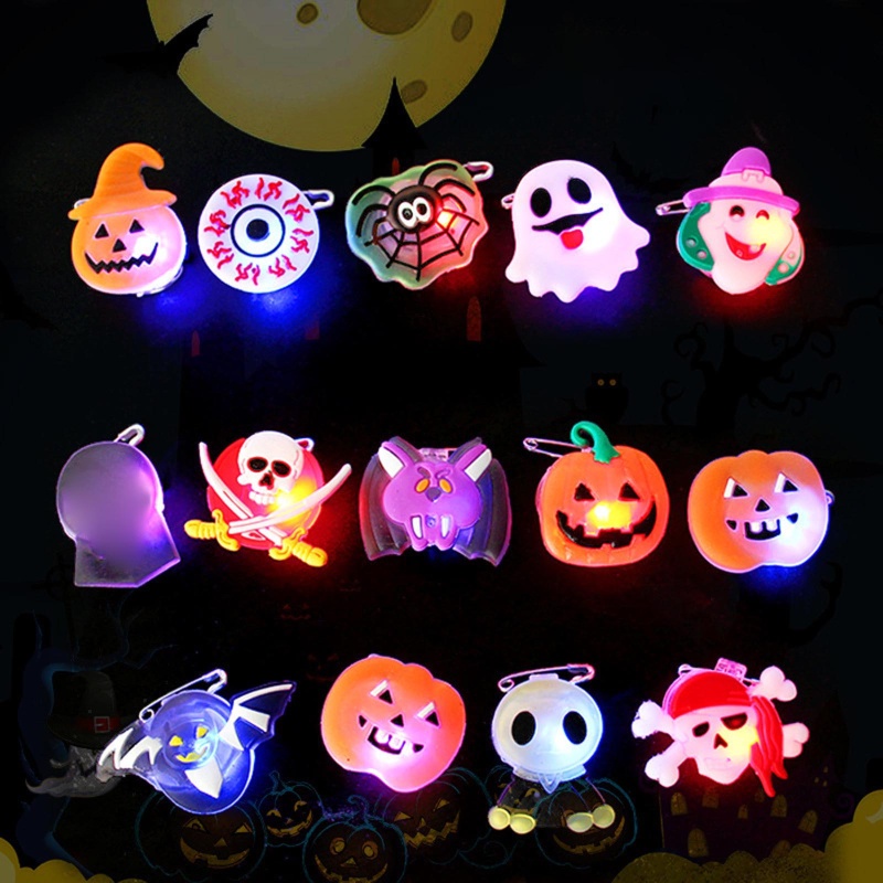 Bros Pin Dengan Lampu LED Untuk Dekorasi Halloween