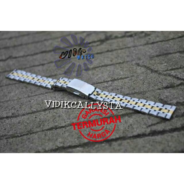 STRAP TALI JAM TANGAN RANTAI 14 16 18 MM UNIVERSAL KOMBINASI  SILVER GOLD STAINLESS