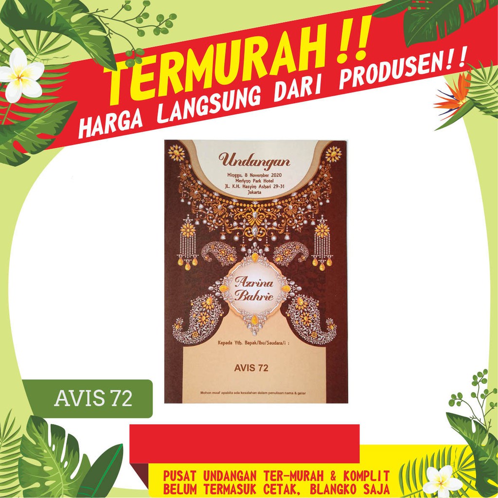 Blangko Undangan Avis 72 Harga Termurah Erba Java